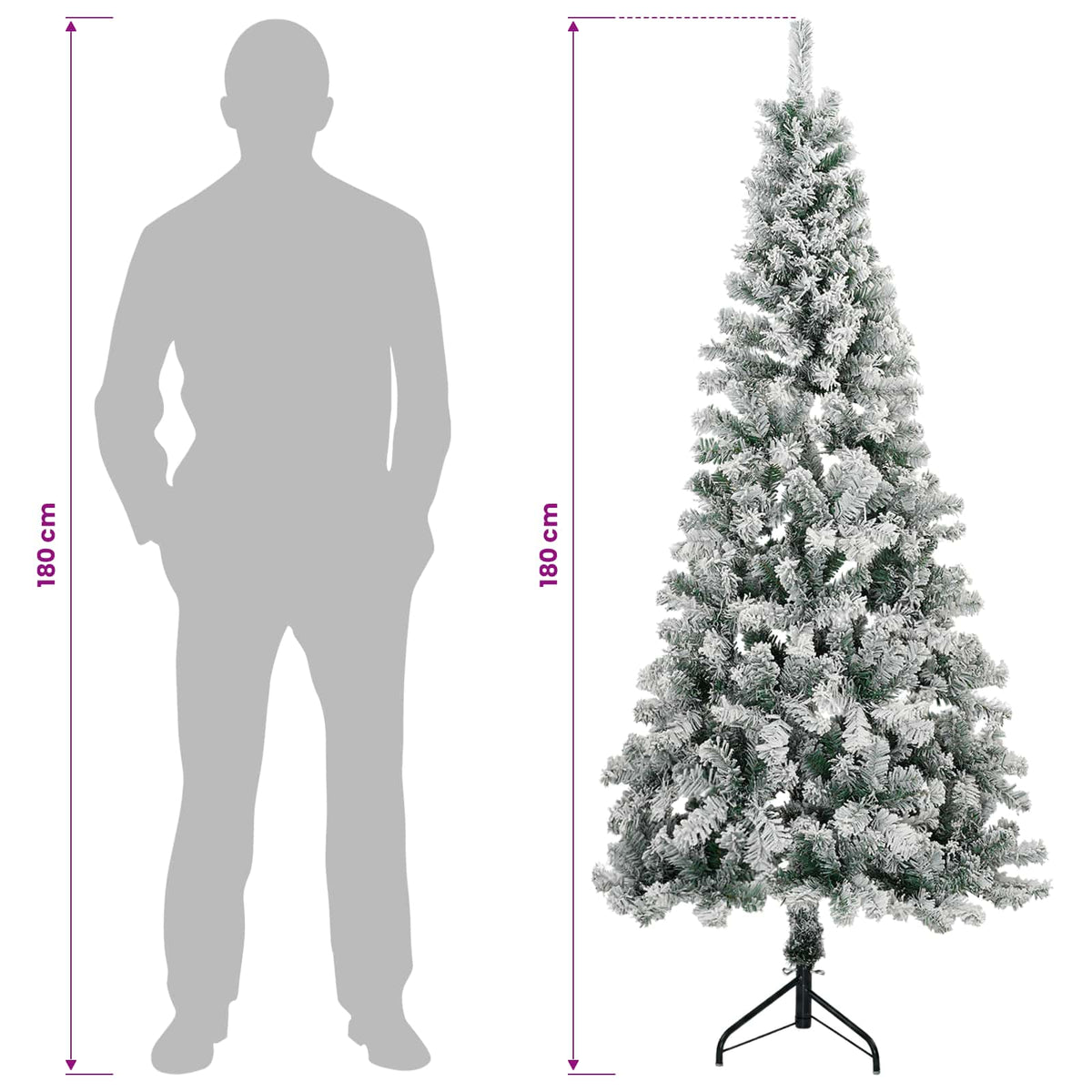 Albero di Natale artificiale 180 cm PVC e Acciaio | homemem39