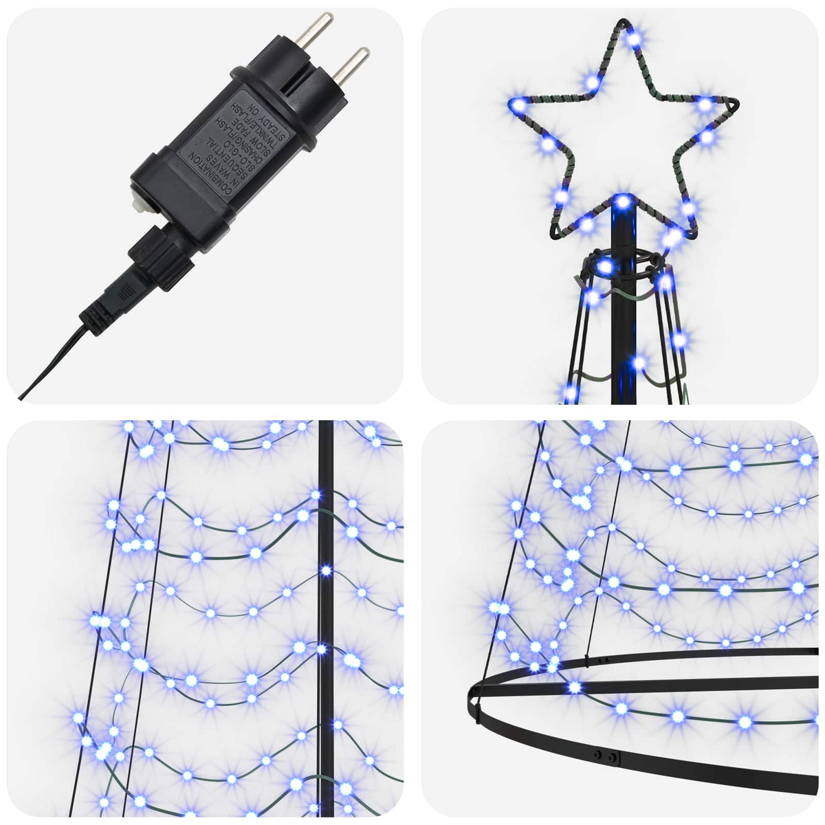 Albero di Natale LED a spirale con base EKENAS 500 cm 868 LED | homemem39