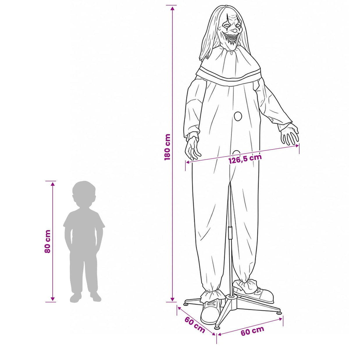 Clown spaventoso di Halloween SPOOKA Giallo e Blu | homemem39