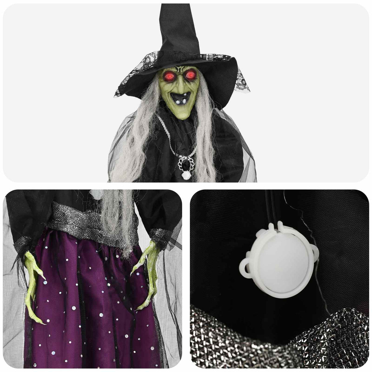 Strega di Halloween da appendere SPOOKA Viola 30 x 133 cm | homemem39