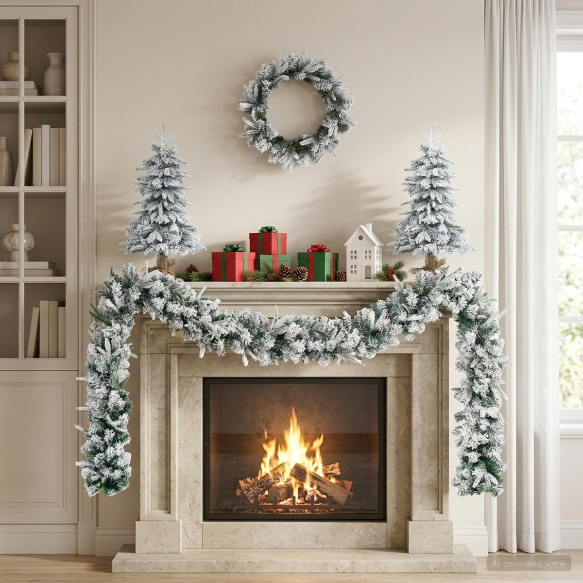 Albero di Natale Mini 60 cm PVC e PE Verde e Bianco | homemem39