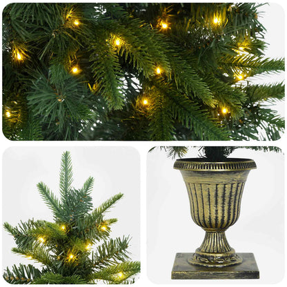 Albero di Natale Mini 120 cm 100 LED Bianco caldo PVC e PE
