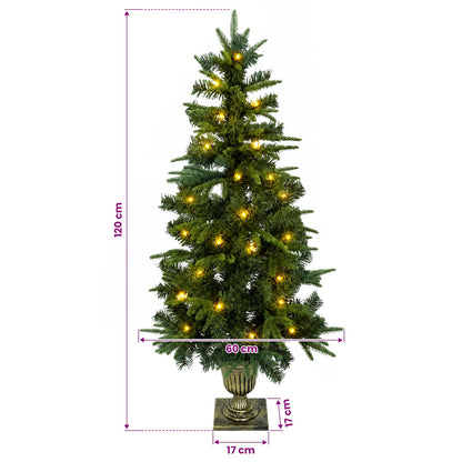 Albero di Natale Mini 120 cm 100 LED Bianco caldo PVC e PE