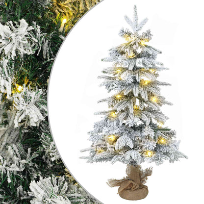 Mini albero di Natale innevato 45 cm 25 LED Bianco caldo
