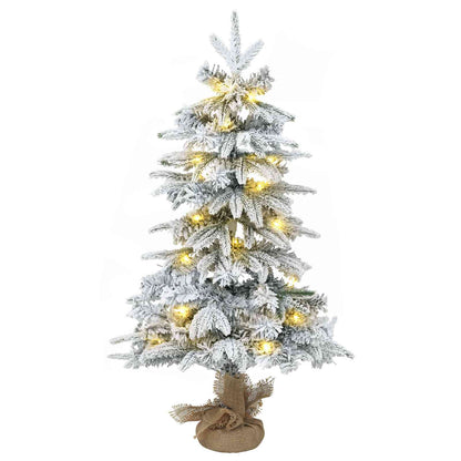 Mini albero di Natale innevato 45 cm 25 LED Bianco caldo