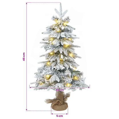 Mini albero di Natale innevato 45 cm 25 LED Bianco caldo