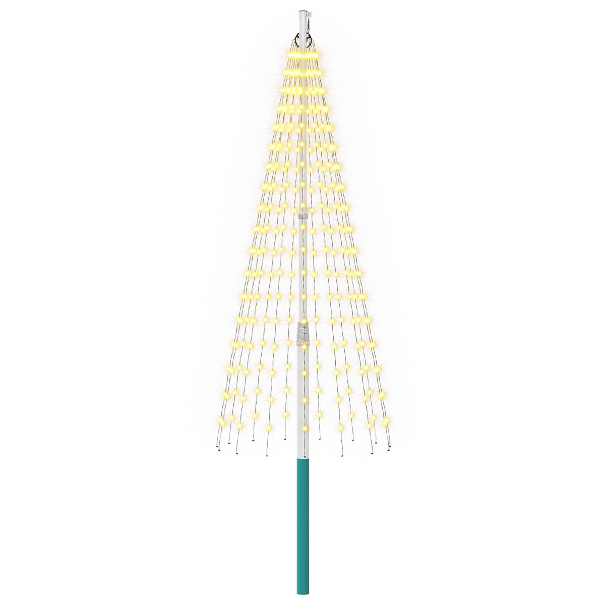 Luci per albero di Natale con picchetti e asta per bandiera