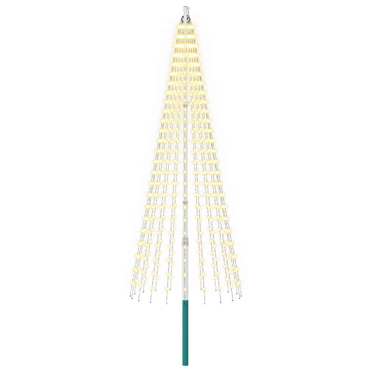 Luci per albero di Natale con picchetti e asta per bandiera