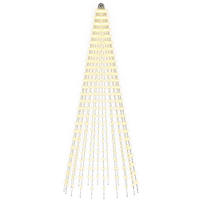 Luci per albero di Natale con picchetti e asta per bandiera