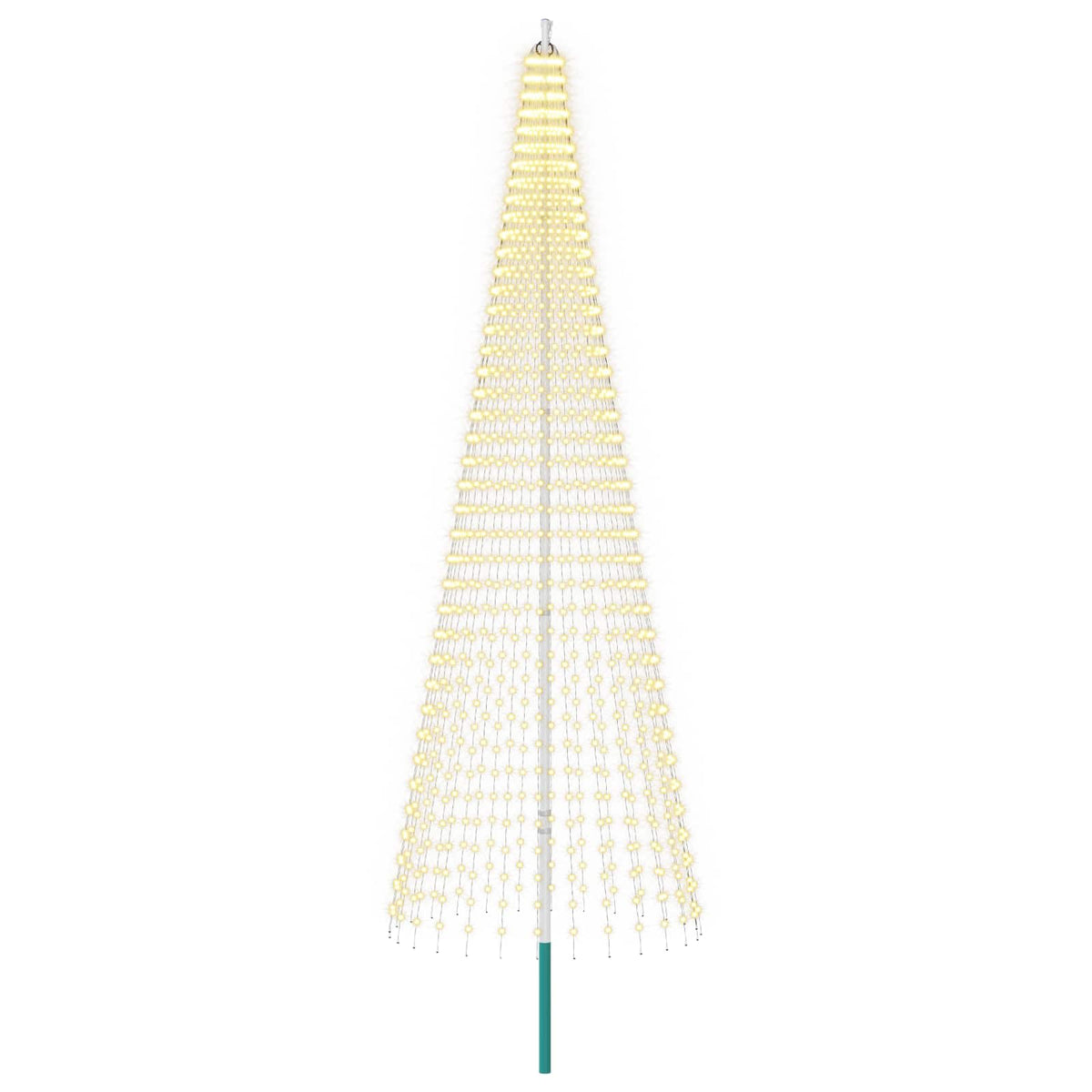 Luci per albero di Natale con picchetti e asta per bandiera