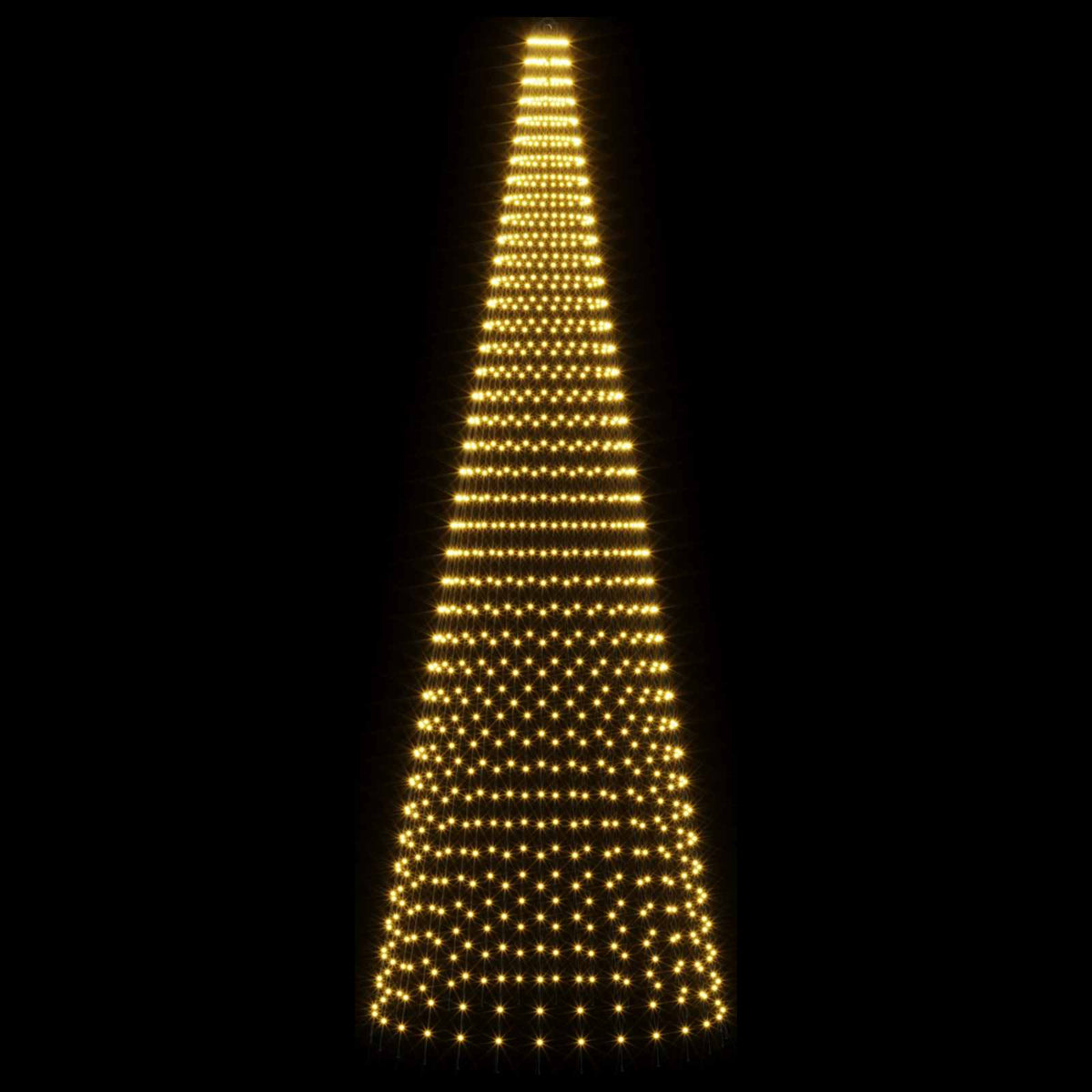 Luci per albero di Natale con picchetti e asta per bandiera