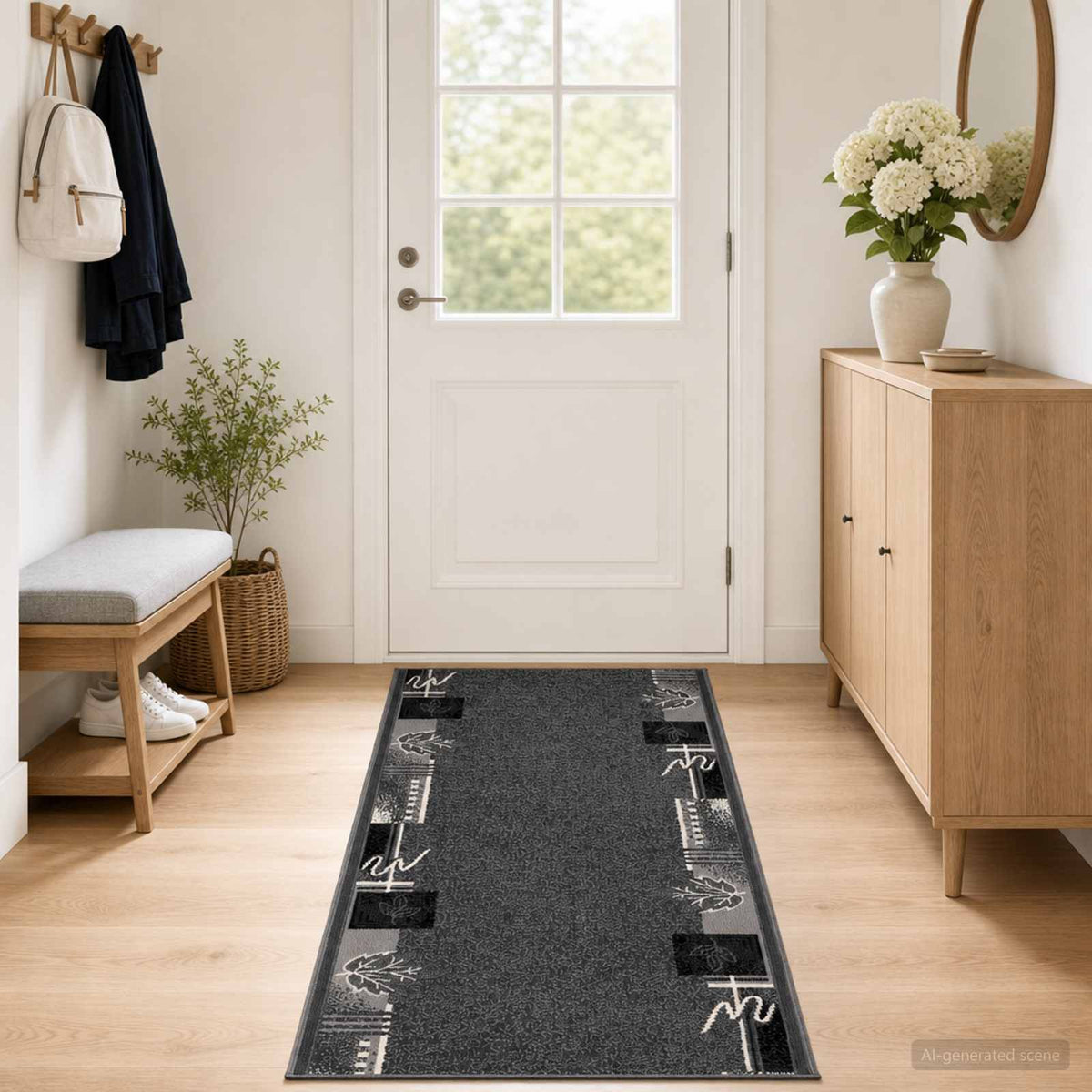 Tappeto Runner FLORNES Tessuto Grigio PP 7 mm | homemem39