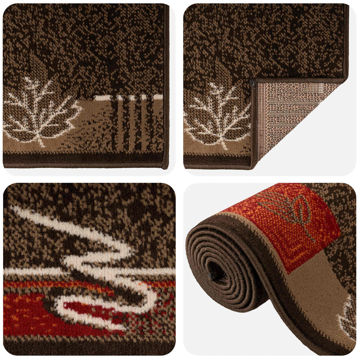Tappeto Runner FLORNES Tessuto Marrone PP 7 mm