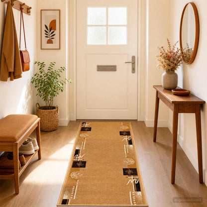 Tappeto Runner FLORNES Tessuto Beige PP 7 mm