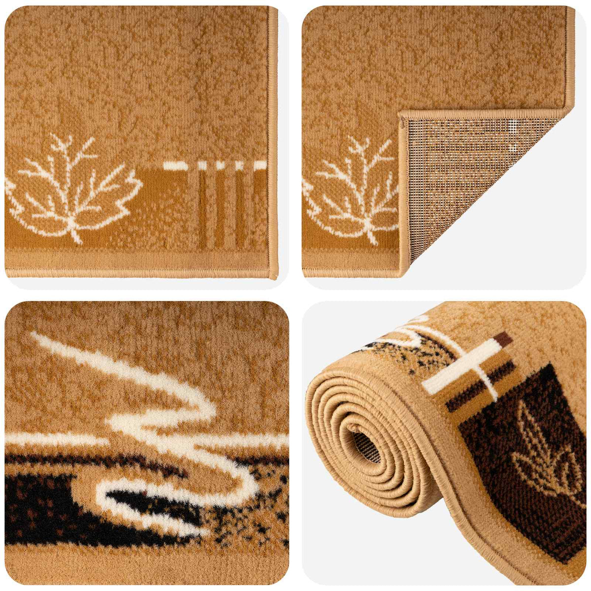 Tappeto Runner FLORNES Tessuto Beige PP 7 mm | homemem39