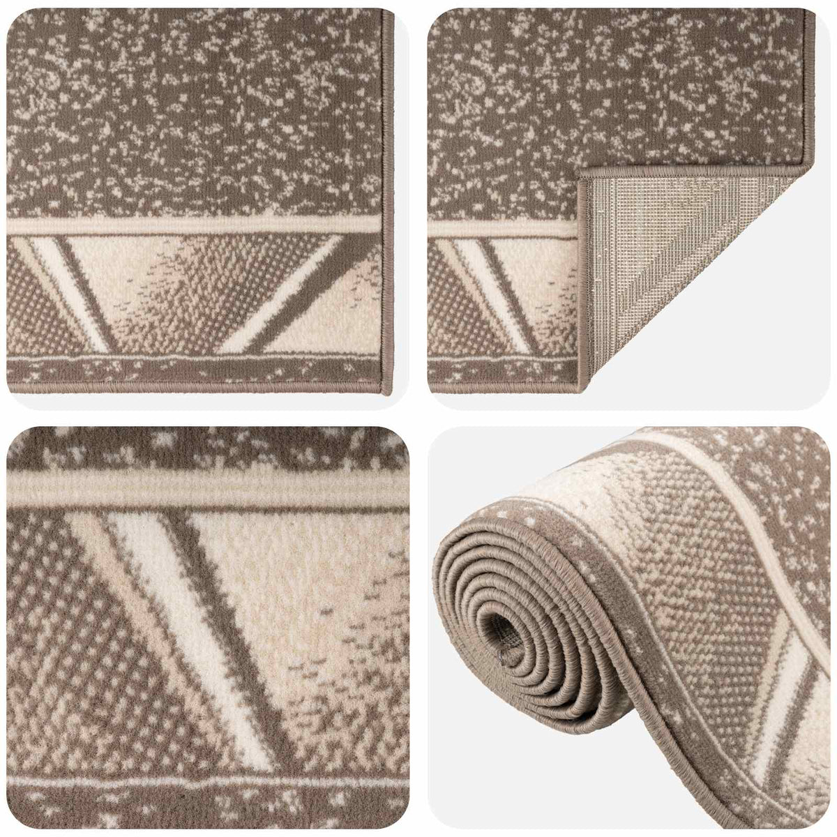 Tappeto Runner FLORNES Tessuto Tortora PP 7 mm | homemem39