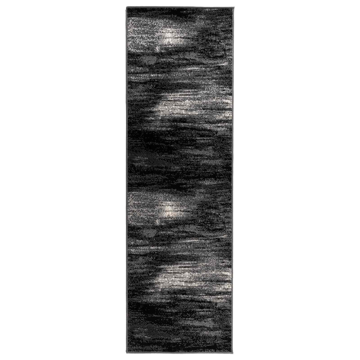 Tappeto Runner FLORNES Tessuto Nero Pennellate 80 x 200 cm PP | homemem39