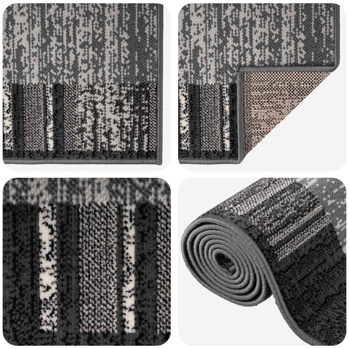 Tappeto Runner FLORNES Tessuto Grigio PP 7 mm | homemem39