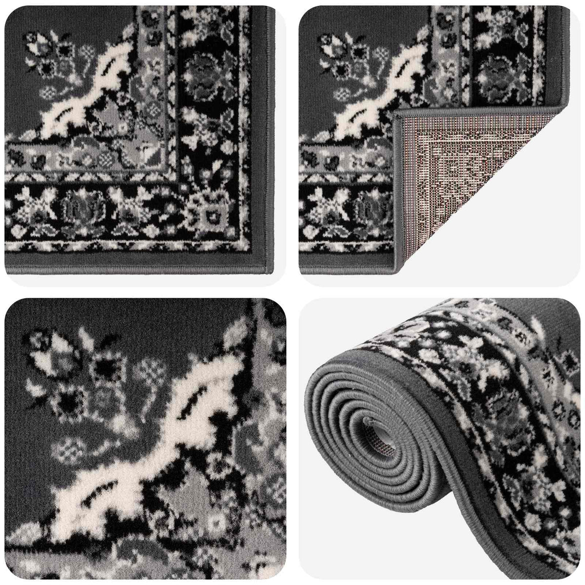 Tappeto Runner FLORNES Tessuto Grigio PP 7 mm | homemem39