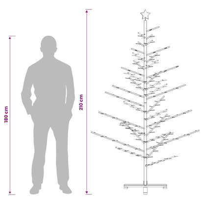 Albero di Natale in legno 210 cm Bambù e legno di pino massello
