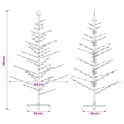 Albero di Natale in legno 210 cm Bambù e legno di pino massello