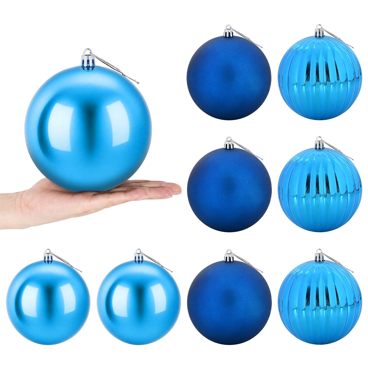Set di palline di Natale XL 9 pz Blu Diam. 15 cm Plastica