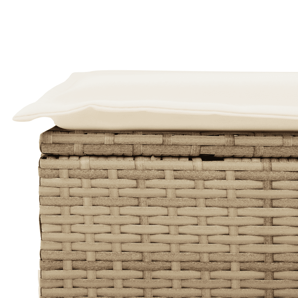 Set Divano da Giardino 10 pz con Cuscini Beige in Polyrattan