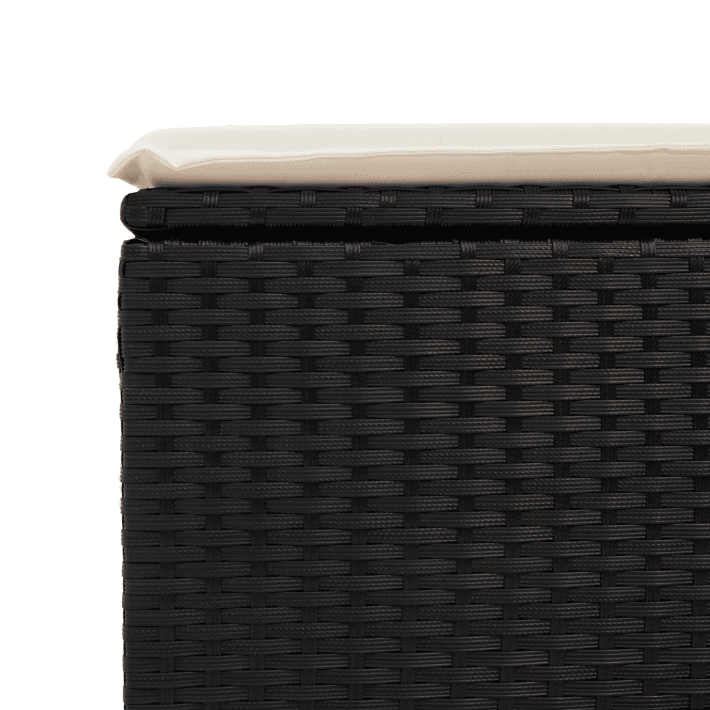Set Divani da Giardino 13pz con Cuscini Nero in Polyrattan