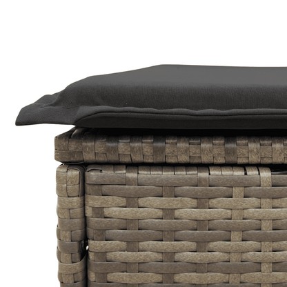 Set Divano da Giardino 5 pz con Cuscini Grigio in Polyrattan