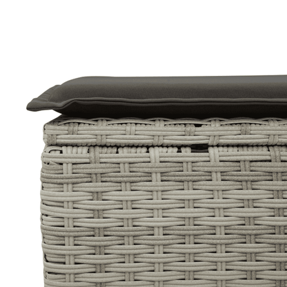 Set Divano da Giardino 5pz con Cuscini Grigio Chiaro Polyrattan