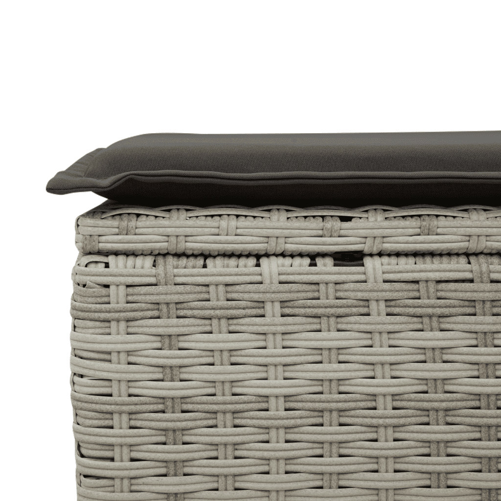Set Divano da Giardino 8pz con Cuscini Grigio Chiaro Polyrattan