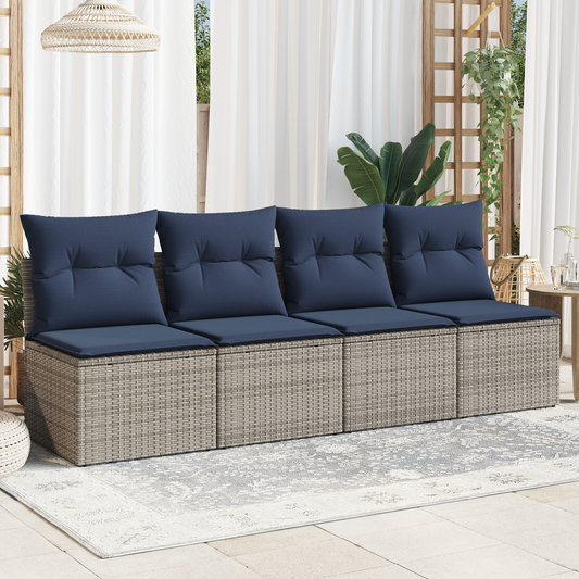 | Divano da giardino | Grigio 227 x 62 x 69 cm polyrattan | homemem39