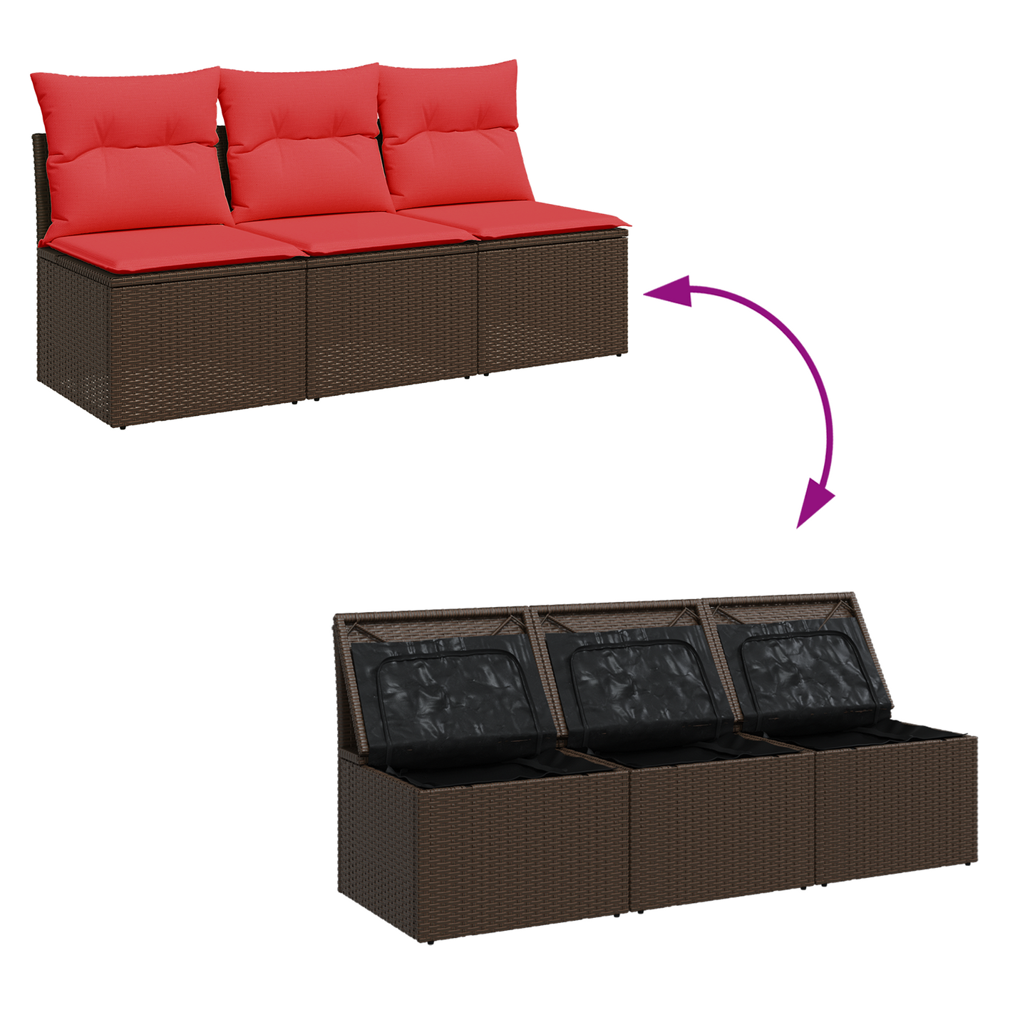 | Divano da giardino | Marrone 165 x 62 x 69 cm Poly Rattan | homemem39