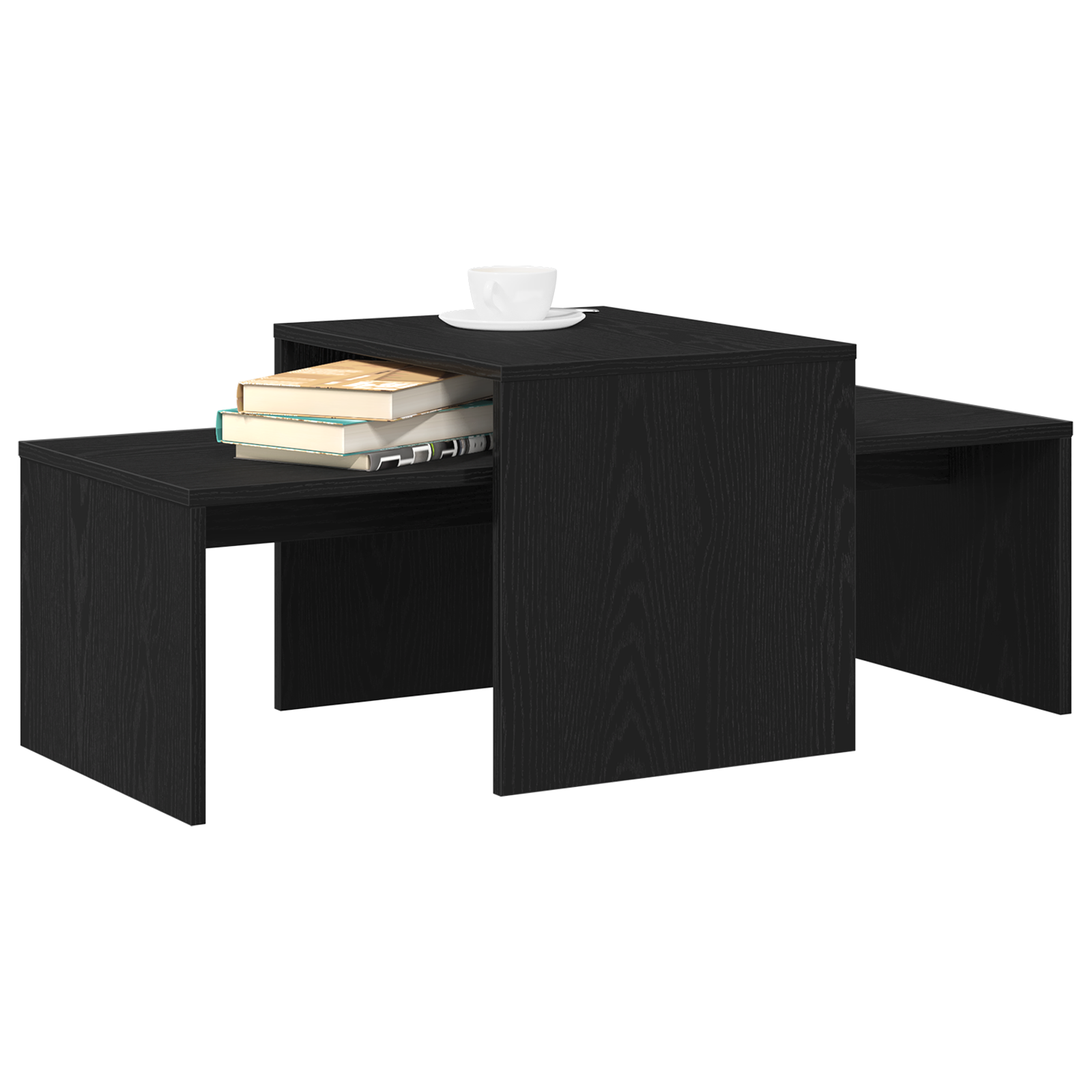 Tavoli da annidamento Rovere Nero 100 x 48 x 40 cm | homemem39