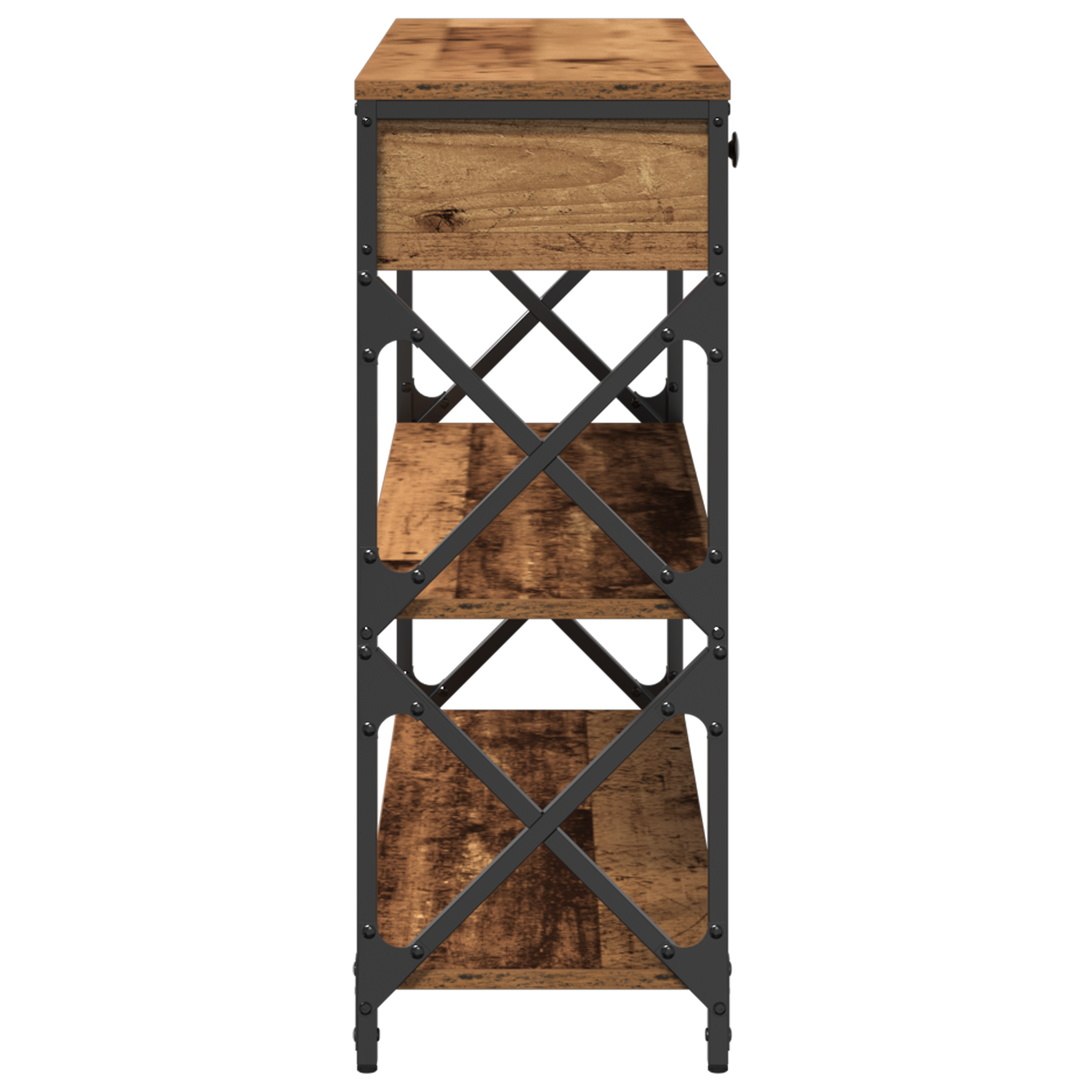 Tavolo Consolle con cassetto Legno vecchio 100 x 28 x 75 cm | homemem39