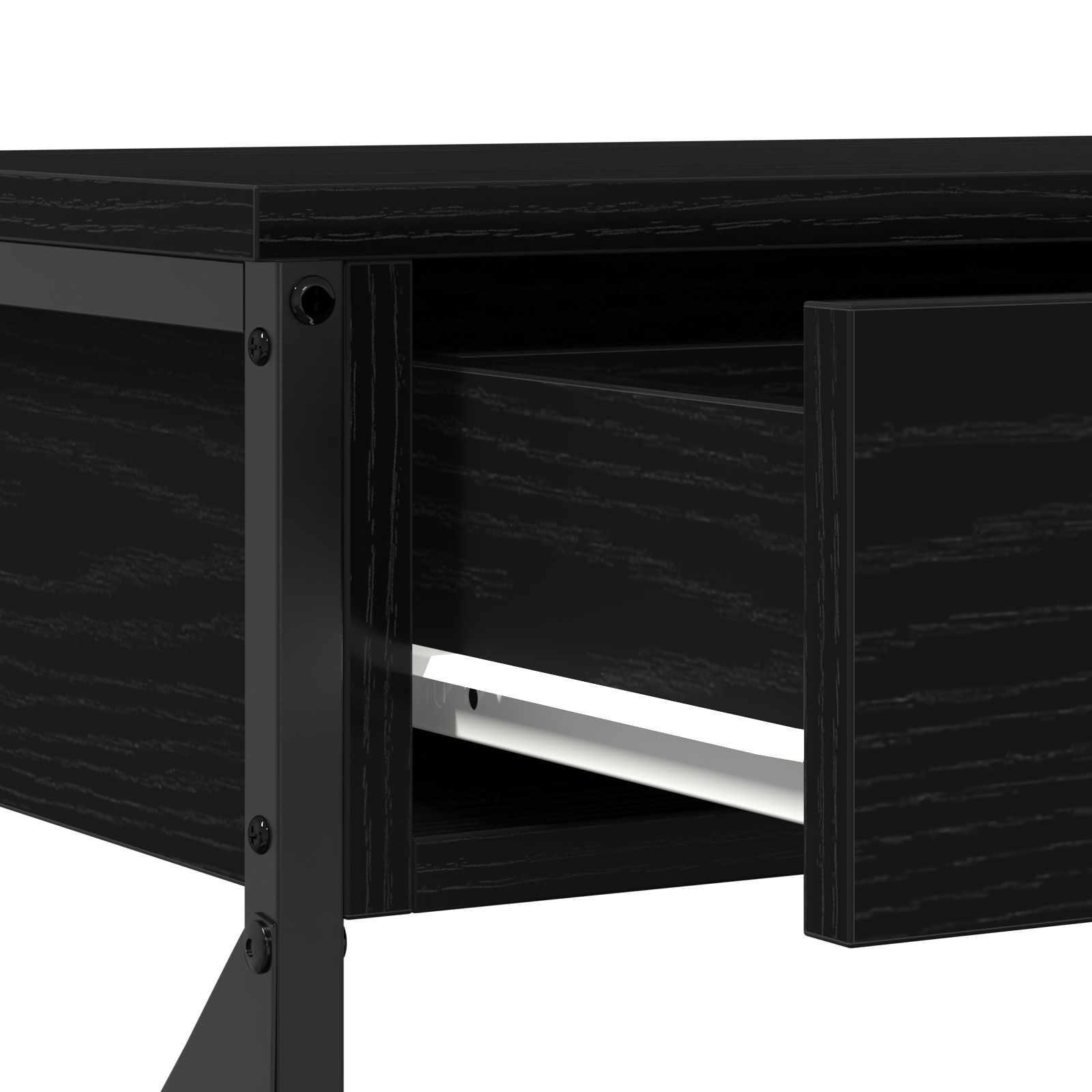 Tavolo Consolle con cassetto Rovere nero 100 x 28 x 75 cm | homemem39