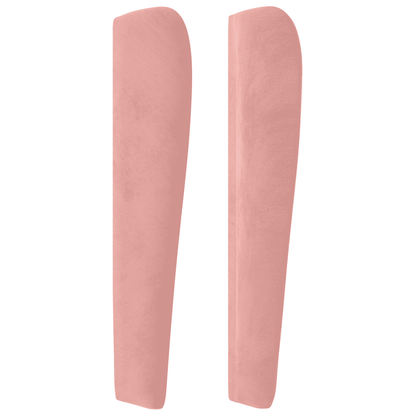 Giroletto a Molle con Materasso Rosa 200x200 cm in Velluto