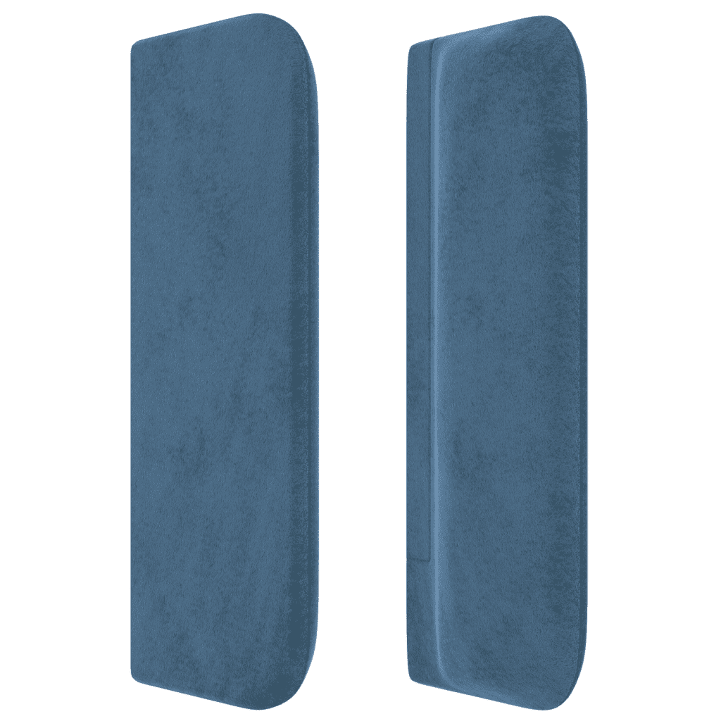 Giroletto a Molle con Materasso Blu Scuro 140x190 cm in Velluto