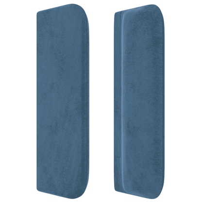 Giroletto a Molle con Materasso Blu Scuro 140x190 cm in Velluto
