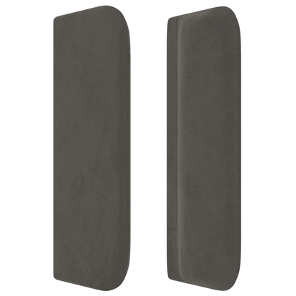 Giroletto a Molle con Materasso Grigio Scuro 180x200 cm Velluto