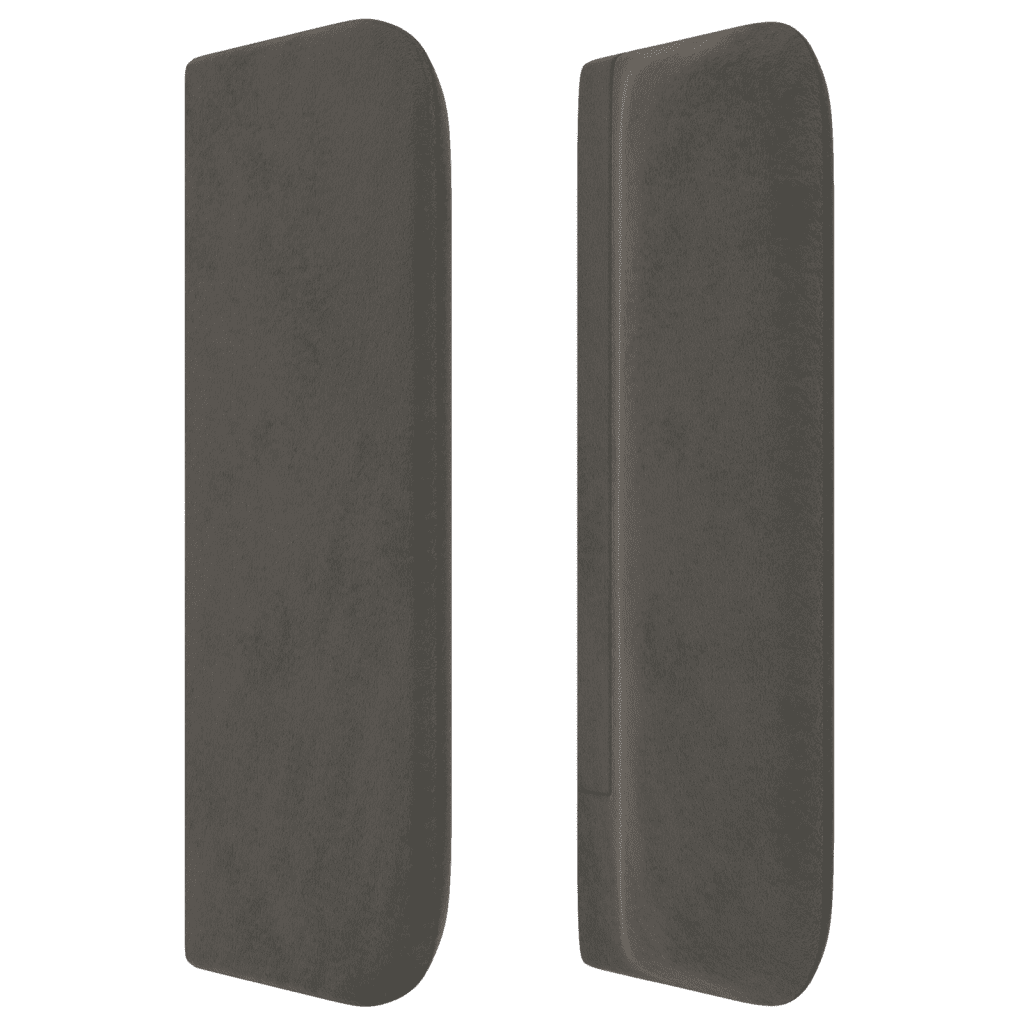 Giroletto a Molle con Materasso Grigio Scuro 140x190 cm Velluto