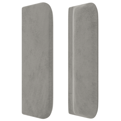 Giroletto a Molle con Materasso Grigio Chiaro 160x200cm Velluto