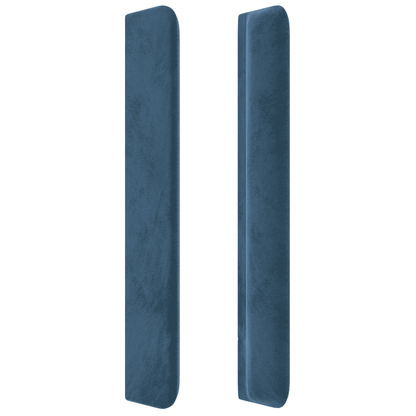Giroletto a Molle con Materasso Blu Scuro 140x190 cm in Velluto