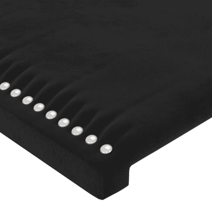 Giroletto a Molle con Materasso Nero 90x190 cm in Velluto