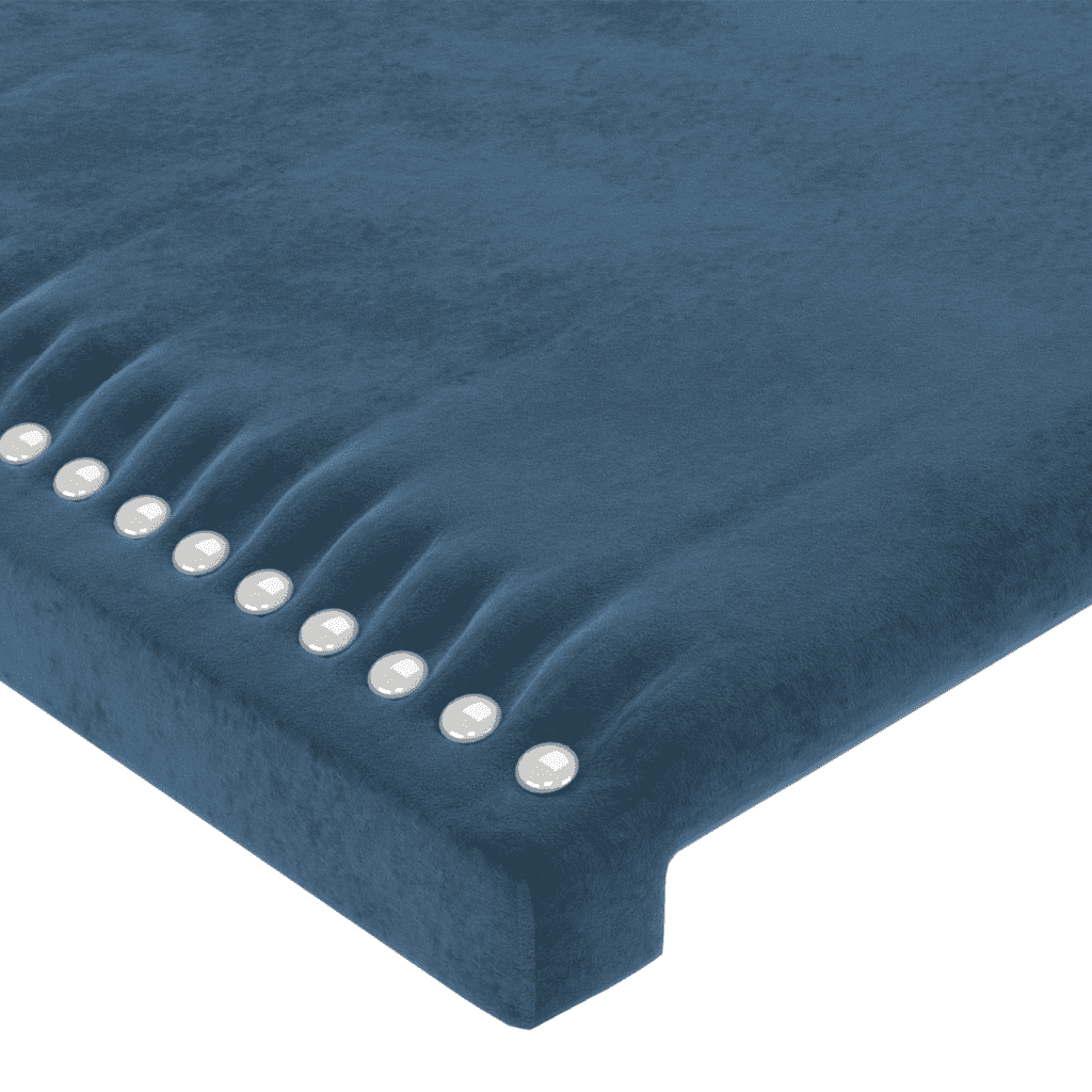Giroletto a Molle con Materasso Blu Scuro 200x200 cm in Velluto