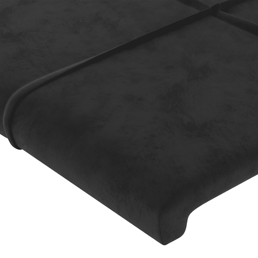 Giroletto a Molle con Materasso Nero 140x190 cm in Velluto