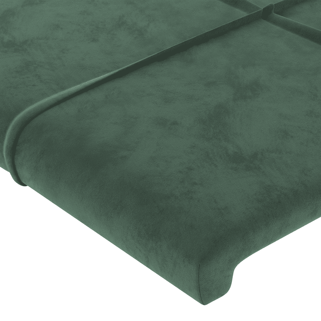 Giroletto a Molle con Materasso Verde Scuro 140x200 cm Velluto