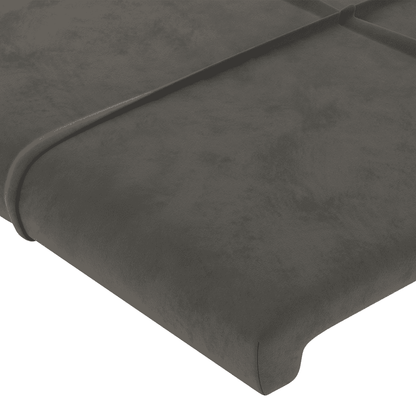 Giroletto a Molle con Materasso Grigio Scuro 80x200 cm Velluto