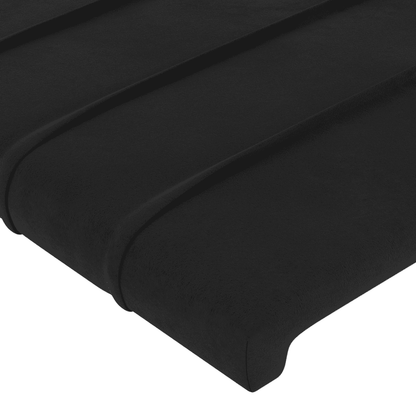 Giroletto a Molle con Materasso Nero 90x190 cm in Velluto