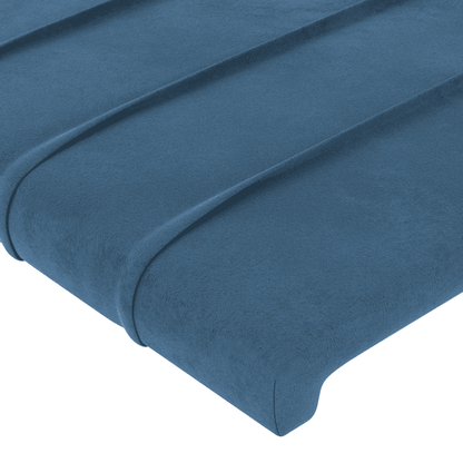 Giroletto a Molle con Materasso Blu Scuro 90x190 cm in Velluto